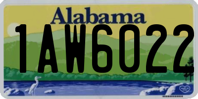 AL license plate 1AW6022