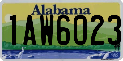 AL license plate 1AW6023