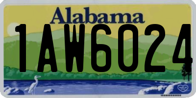 AL license plate 1AW6024