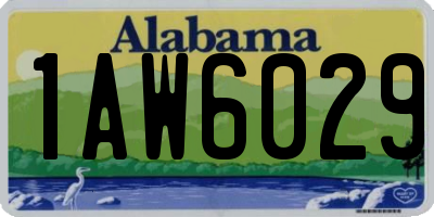AL license plate 1AW6029