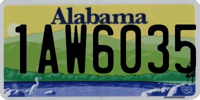 AL license plate 1AW6035