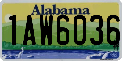 AL license plate 1AW6036