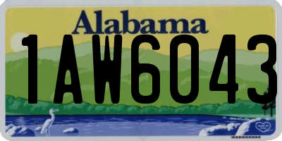 AL license plate 1AW6043