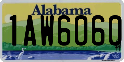 AL license plate 1AW6060