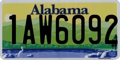 AL license plate 1AW6092