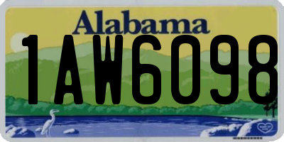 AL license plate 1AW6098
