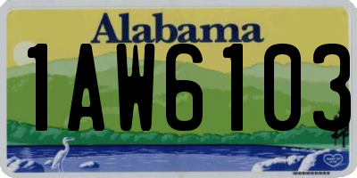 AL license plate 1AW6103