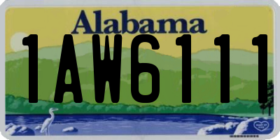 AL license plate 1AW6111