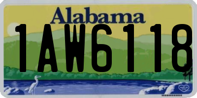 AL license plate 1AW6118
