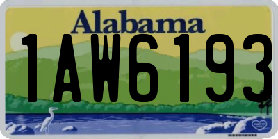 AL license plate 1AW6193