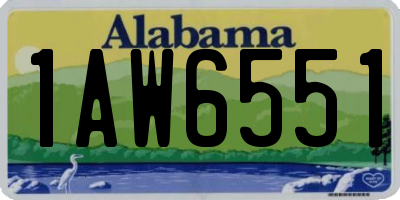 AL license plate 1AW6551