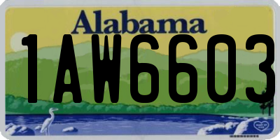 AL license plate 1AW6603