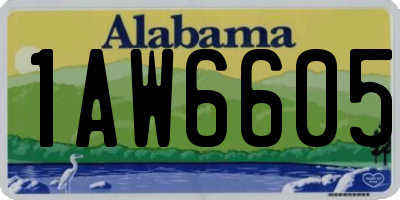 AL license plate 1AW6605
