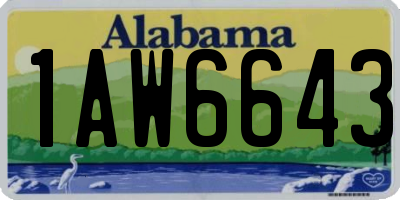 AL license plate 1AW6643