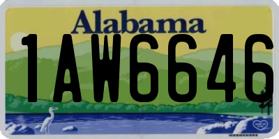 AL license plate 1AW6646