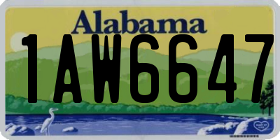 AL license plate 1AW6647