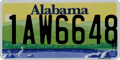 AL license plate 1AW6648