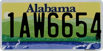 AL license plate 1AW6654