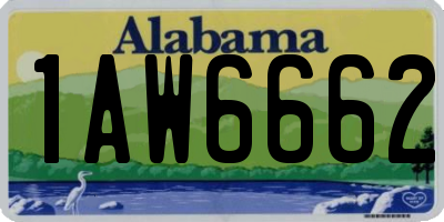 AL license plate 1AW6662