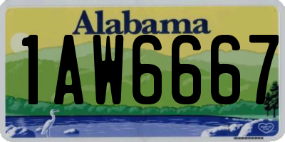 AL license plate 1AW6667