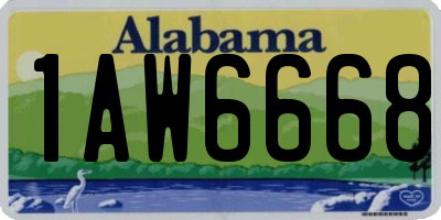 AL license plate 1AW6668