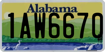 AL license plate 1AW6670