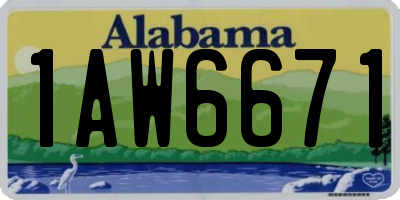 AL license plate 1AW6671