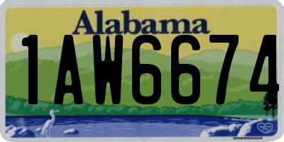 AL license plate 1AW6674