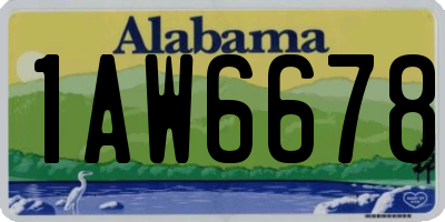 AL license plate 1AW6678