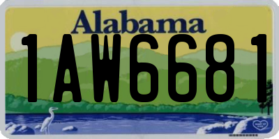 AL license plate 1AW6681