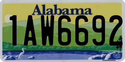 AL license plate 1AW6692