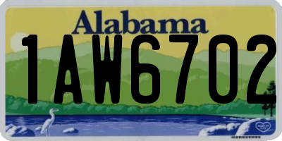 AL license plate 1AW6702