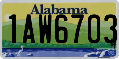 AL license plate 1AW6703