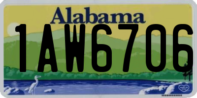 AL license plate 1AW6706