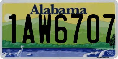 AL license plate 1AW6707