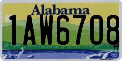AL license plate 1AW6708