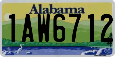 AL license plate 1AW6712