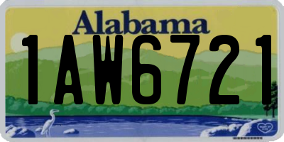 AL license plate 1AW6721