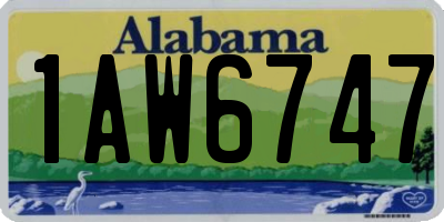 AL license plate 1AW6747