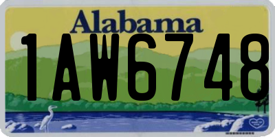 AL license plate 1AW6748