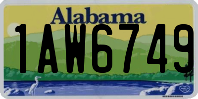 AL license plate 1AW6749