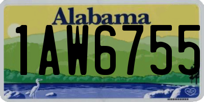 AL license plate 1AW6755