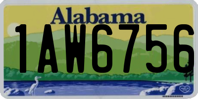 AL license plate 1AW6756