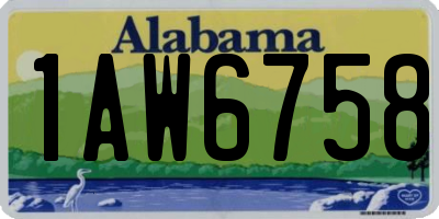 AL license plate 1AW6758