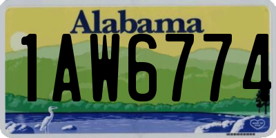 AL license plate 1AW6774