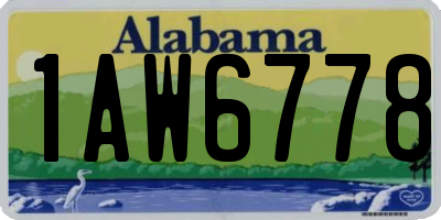 AL license plate 1AW6778