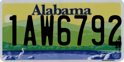 AL license plate 1AW6792