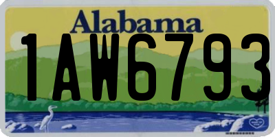AL license plate 1AW6793