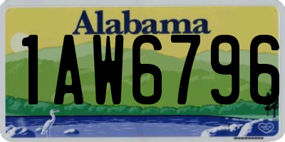 AL license plate 1AW6796