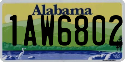 AL license plate 1AW6802